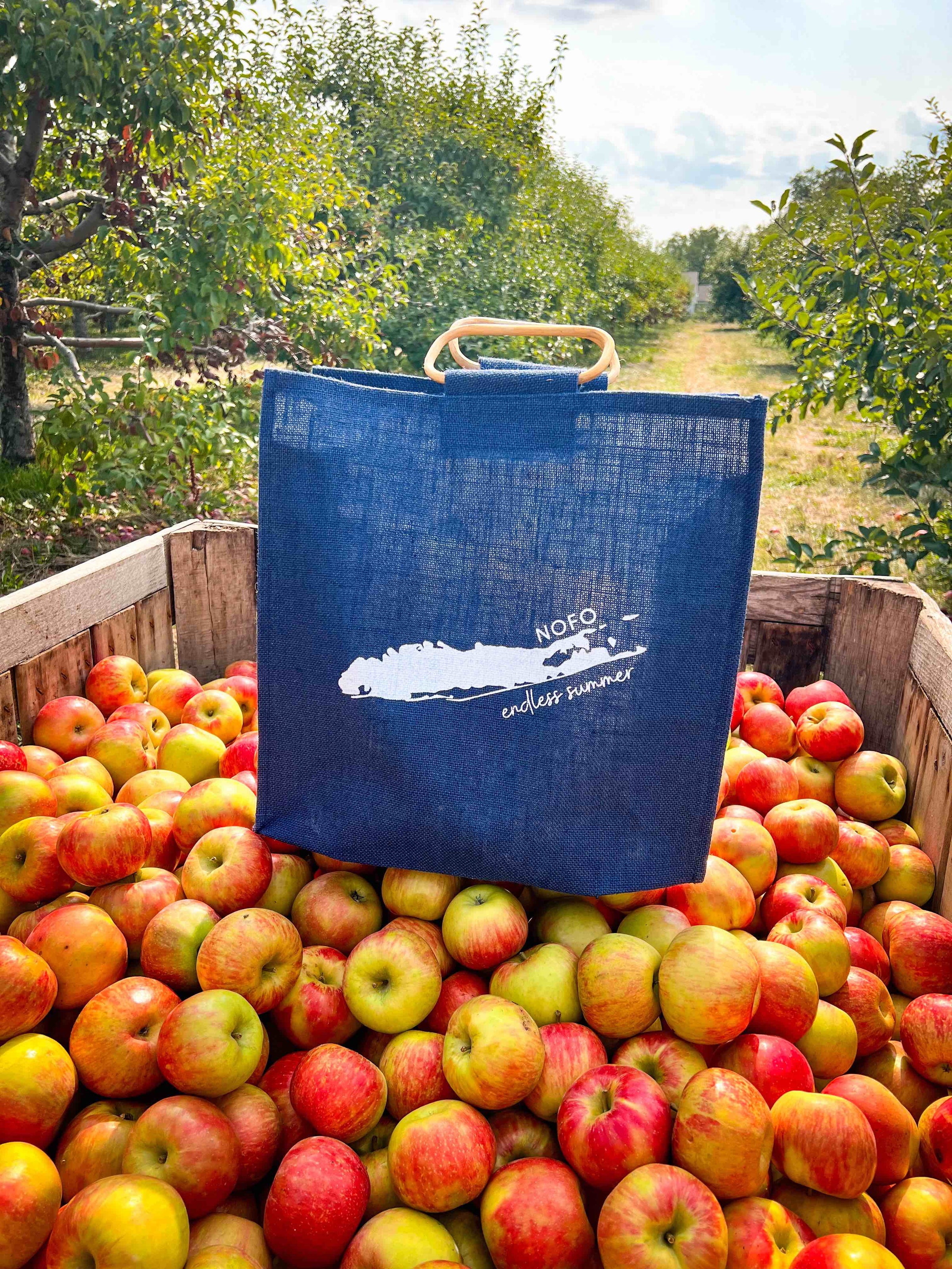 Fresh juicy apples on jute bag Tote Bag by B-d-s - Pixels